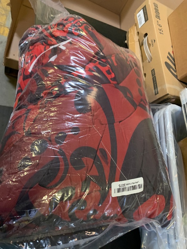 Photo 1 of Nttopship Adults Red Gothic Comforter Set King Size,Vintage Damask Floral Bedding Set 3Pcs,Bohemia Bedding Set Goth Skull Printed Quilted Set for Teens Adult with 1 Comforter and 2 Pillowcase