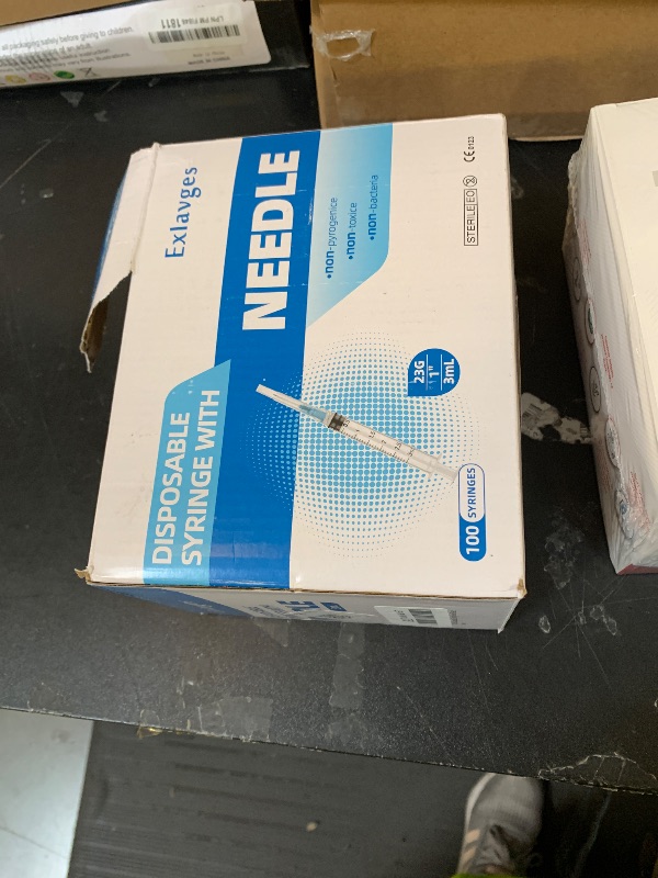 Photo 1 of 100 Pack Disposable 3ml/cc Lab Syringes with 23Ga 1 Inch Needle Luer Lock, Individually Sealed Packed