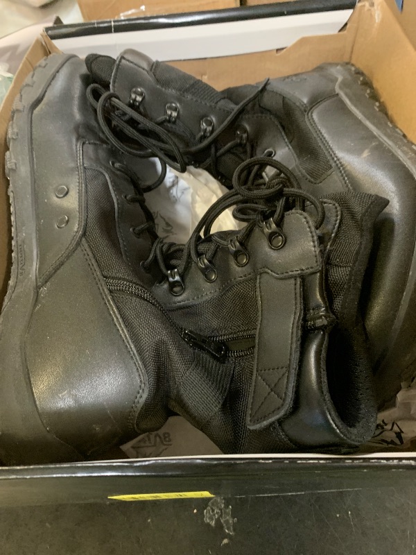 Photo 1 of NORTIV 8 Men's Wide Toe Box Barefoot Military Tactical Boots for Men Zero Drop Work Minimalist Leather Side Zipper Motorcycle Combat Boots,Size 11,Black,SNMT26007M
