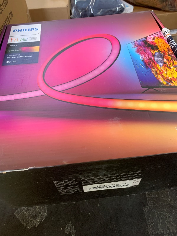 Photo 1 of Philips Hue Play Gradient 65" Smart TV Light Strip, Flowing Color-Changing LED Strip Lights, Multicolor TV Backlight Sync with Music and Gaming, Requires Bridge & Sync Box, Control with App and Voice