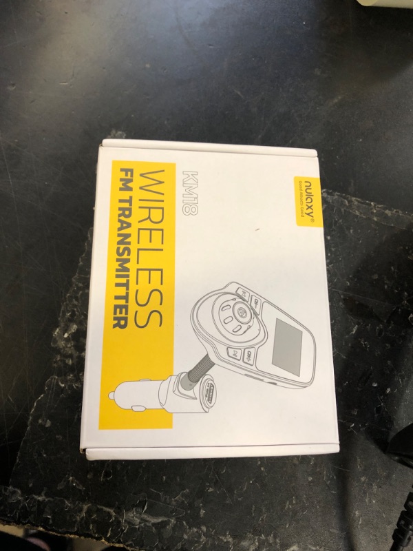 Photo 1 of Nulaxy KM18 Bluetooth 5.4 Car Adapter with 1.44" Clear Display & Flexible Gooseneck - FM Radio Transmitter & Bluetooth Receiver for Hands-Free Calls, Wireless Music via BT/FM/AUX/TF, USB Car Charger