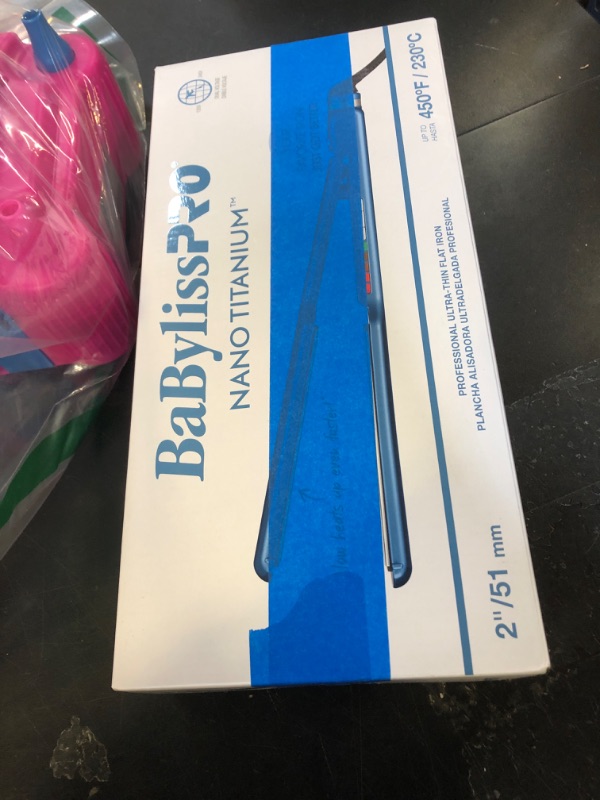 Photo 1 of BaBylissPRO Flat Iron Hair Straightener, 2 Inch Digital Nano Titanium, Hair Styling Tools & Appliances, BNT4174T