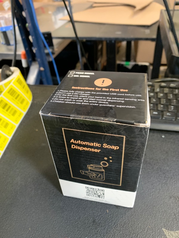 Photo 1 of Automatic Soap Dispenser Liquid Touchless: 9oz Plastic White 3-Level Adjustable Modern Rechargeable Electric Smart Auto Soap Dispenser - Bathroom Kitchen Hand Dish Lotion