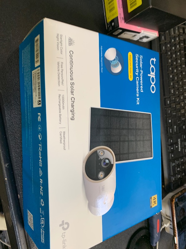 Photo 1 of Tapo MagCam 4K Outdoor Wireless Security Camera – Battery Power with Solar Charging, Magnetic Mount, Person/Vehicle Detection, Subscription-Free Local or Optional Cloud, Works with Alexa, C460 KIT