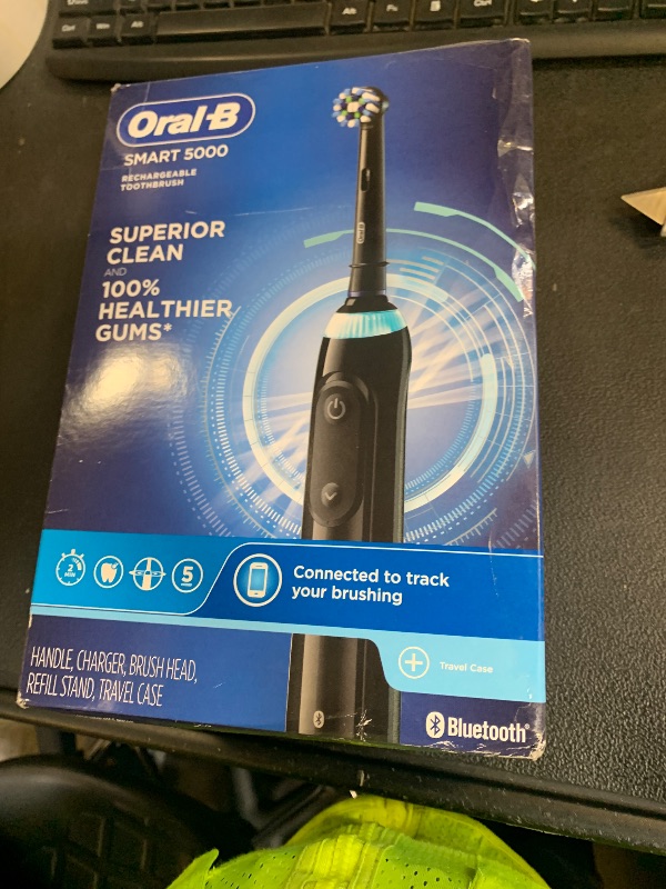 Photo 1 of Oral-B Pro 5000 Smartseries Power Rechargeable Electric Toothbrush with Bluetooth Connectivity, Black Edition