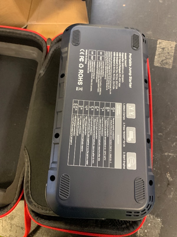 Photo 1 of Portable 10-in-1 Car Battery Jump Starter with Air Compressor 8000A 160PSI 45W Charger, Jump Starter Jump Box (All Gas 14L Diesel), Car Battery Jumper Starter Portable Jumper Cables, Gloves, Lights