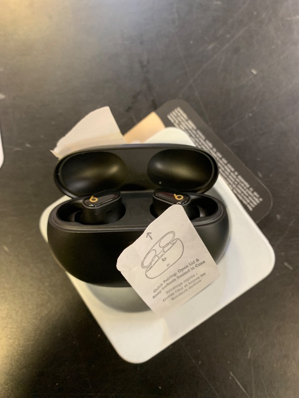 Photo 1 of Beats Studio Buds + | True Wireless Noise Cancelling Earbuds, Enhanced Apple & Android Compatibility, Built-in Microphone, Sweat Resistant Bluetooth Headphones, Spatial Audio - Black/Gold