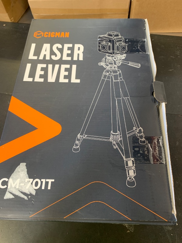 Photo 1 of CIGMAN 3D Laser Level with Tripod,Remote Control,Compact Design,4000mAh Battery,Rotary Base,3x360°Self-Leveling Green Laser Leveler for Picture Hanging and DIY Projects