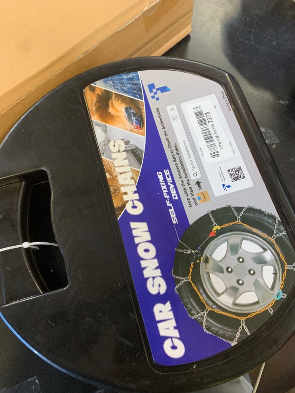 Photo 1 of Snow-Chains Auto Fixing 1 Min Quick Fit Easy Installation Tire-Chains, Portable Reusable Universal Emergency Tire Traction Chain for Passenger Car, Pickup Trucks and SUV - Set of 2 (HKN-110)