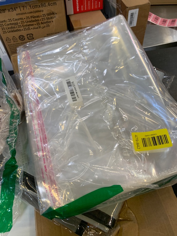 Photo 1 of 100 pcs 13" x 19" Large Clear Resealable Cellophane Bags for Packaging Products Self-sealing Gift Bag Self-adhesive for Gifts Clothes Small Business Plastic Goodie Bags,Thank you Stickers