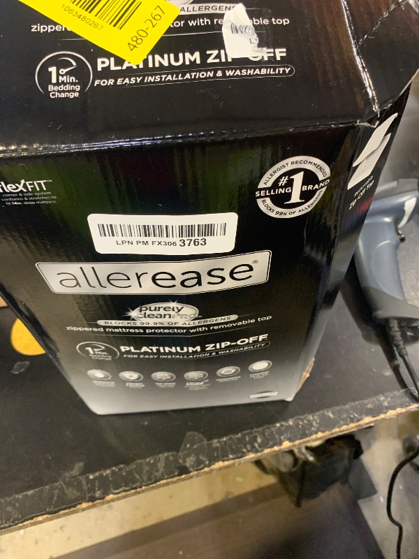 Photo 1 of AllerEase Platinum Zip-Off Top Waterproof Mattress Protector Full Size 360 Degree Zipper Allergen Barrier Temperature Balancing Luxurious Plush Top Separately Machine Washable Mattress Cover (White)