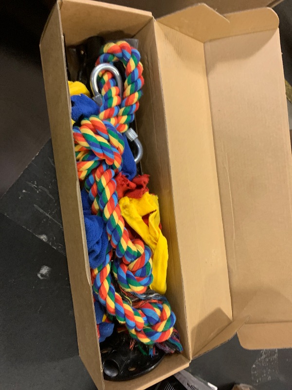 Photo 1 of SYOOY Tether Outdoor Dog Toy,Interactive Exercise Game in Yard Park Tug of War for Large Medium Small Dog Puppy with 2 Rope Toy and Bell Pull Chase and Solo Play