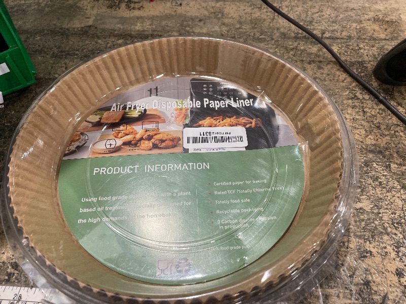 Photo 1 of 10 Inch Air Fryer Disposable Paper Liner Round, [ XXL Size] 100Pcs Parchment Paper Liners for 7QT Air Fryer, Non-stick, Food Grade Baking