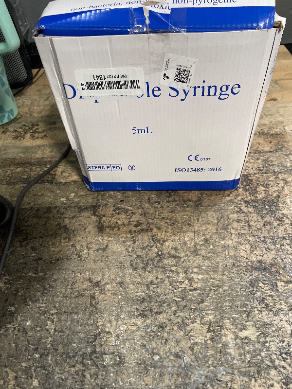 Photo 1 of 100 Pack Disposable 5ml/cc Lab Syringes with 22Ga 1.25 Inch Needle Luer Lock, Individually Sealed Packed