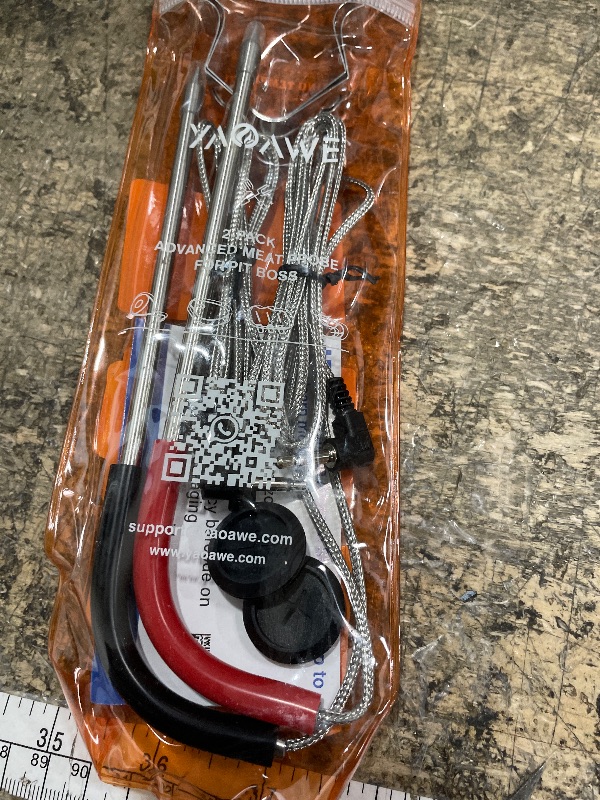 Photo 1 of 2-Pack Temp Meat Probe Replacement for Pit Boss Pellet Grills and Smokers, 3.5 mm Plug Thermometer Probes with 2 PCS Probe Grommets and Clips