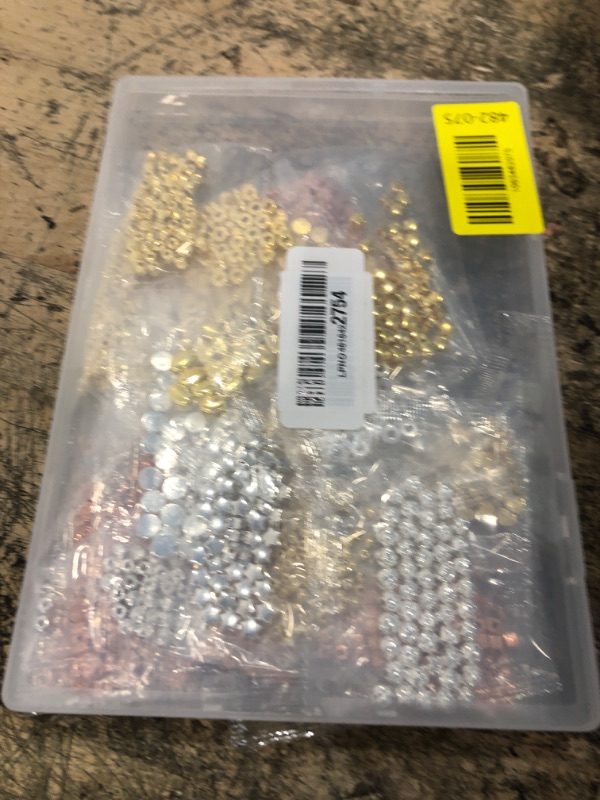 Photo 1 of 1500Pcs 10 Styles Spacer Beads Assorted Loose Beads for DIY Bracelet Necklace Earring (Gold, Sliver, Rose Gold)
