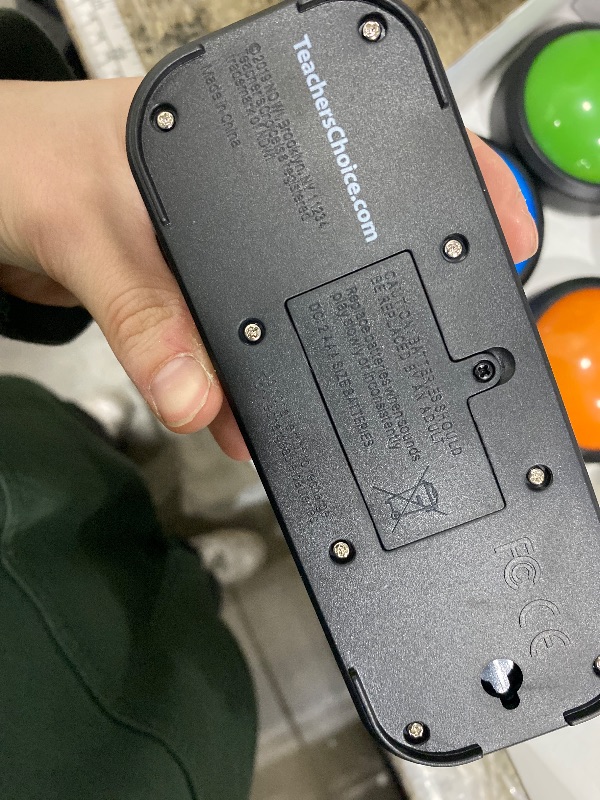 Photo 1 of ***UNTESTED*** Teacher's Choice Light Up Game Buzzer System, Displays The Winning Player Loud, Unique Sounds for Each Buzzer, Great for Trivia Games, Family Feud, Jeopardy (4 Pack)