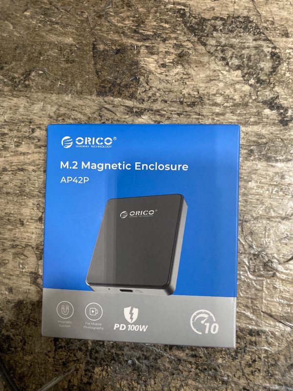 Photo 1 of ORICO 10Gbps Magnetic M.2 NVMe SSD Enclosure with PD100W Charging Port 4K ProRes Recording Max 2TB for iPhone 17/16/15 Pro/Pro Max/Plus Support SSD Size 2230/2242 B+M M-Key Diskless AP42P (Black)