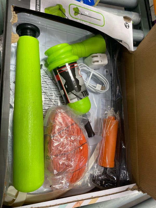 Photo 1 of **FOR PARTS ONLY**
4 in 1 Kids Basketball Hoop and Tball Set for kids 3-5, Adjustable Height Toddler Basketball Hoop, Hanging Tee Baseball with Automatic Pitching Toddler Birthday Gift Outdoor Toys for 3-12 Years Old