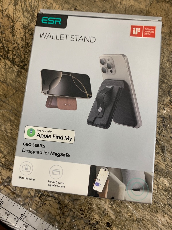 Photo 2 of ESR Geo for Magsafe Wallet with Full Find My Functionality,5 Card-Holder, RFID Blocking, Magnetic Wallet for iPhone 17/16/15/14/13/12 Series, with Adjustable Stand, Black