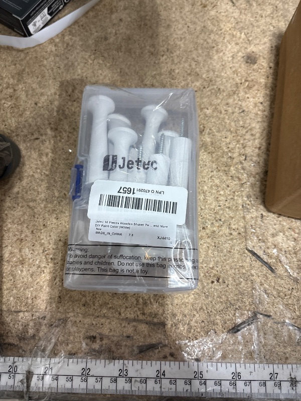 Photo 1 of 10 Pieces Wooden Shaker Peg Screw-on Pegs 3.62 Inch Long Unfinished Wood Shaker Racks for Hanging Clothes Hats Towel and More DIY Paint Color (White)