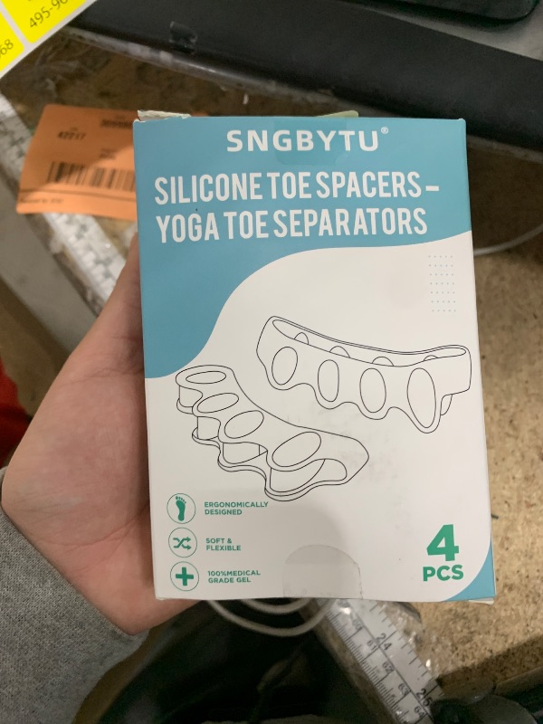 Photo 1 of 4 Pcs Silicone Toe Spacers – Yoga Toe Separators for Toe Straightening & Relaxation | Correct Overlapping Toes, Bunions, Hammer Toe | Toe Support toe separators for Women & Men (Clear, 3.98)