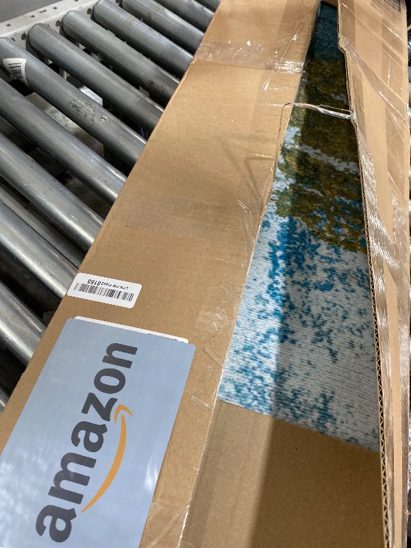 Photo 1 of Kelarea 6x9 Area Rugs for Living Room, Washable Abstract Non-Slip Large Rug Stain Resistant Blue Carpet, Low Pile Soft Indoor Rug for Bedroom, Dining Room, Nursery, Kitchen, Home Office