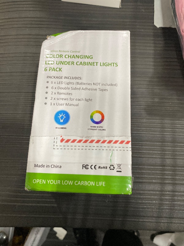 Photo 1 of (MISSING REMOTE)***PARTS ONLY*** Alivation Led Under Cabinet Lighting Battery Operated Light, 6 Puck Lights with Remote Control, 13 Color Changing Stick on, Touch Push Tap Lights for Kitchen, Closet, Bookshelf, Stair, Display
