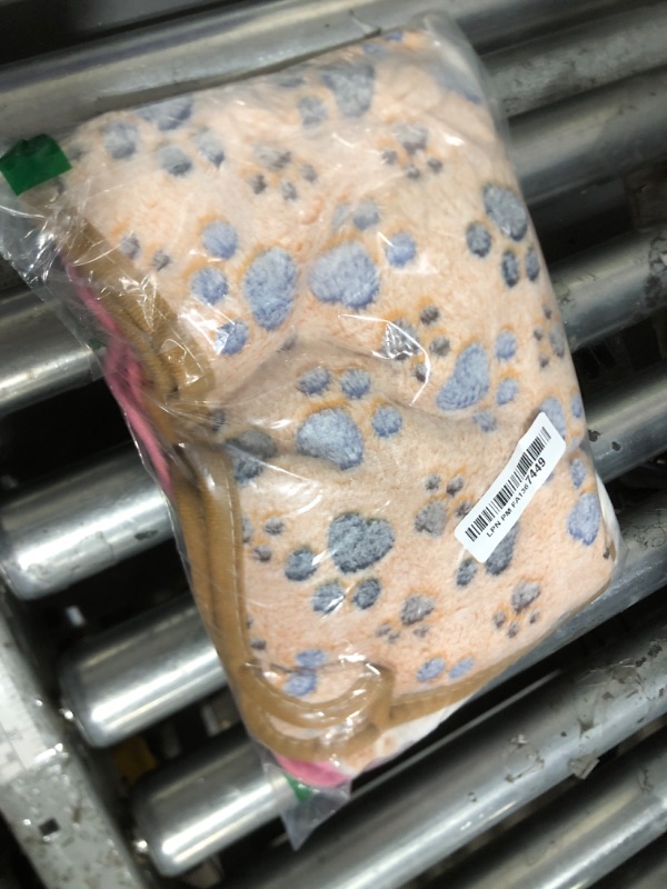 Photo 1 of 1 Pack 3 Blankets Super Soft Fluffy Premium Fleece Pet Blanket Flannel Paw Printed Throw for Dog Puppy Cat (Small 23x16'', Brown, Pink, White)