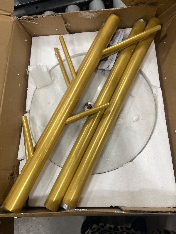 Photo 1 of ***MISSING PARTS***
Durmmur Heavy Duty Coat Rack with Natural Marble Base, Freestanding Metal Coat Stand with 8 Hooks, Modern Stable Coat Hanger Tree for Bags, Jacket, Clothes, and Hats, Gold Metal