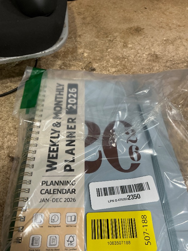 Photo 1 of 2026 Planner, Weekly and Monthly Calender Planner, Jan 2026 to Dec 2026, Hardcover 2026 Calendar Book with Tabs & Inner Pocket, Office Home School Supplies for Women & Men - A5 (6.3" x 8.5"), Dusty Blue