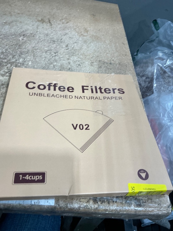 Photo 1 of 200 Count Coffee Filters, Size 02, Disposable Cone Coffee Filters 2-4 Cup, Unbleached Natural Paper Filters Compatible with Pour Over and Drip Coffee Maker