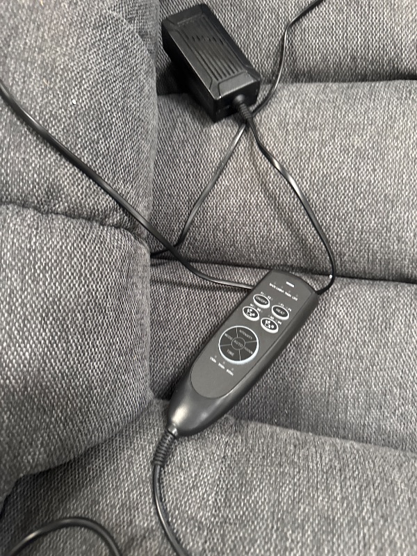 Photo 1 of ***MAJOR DAMAGE FOR PARTS ONLY***
POWERS ON**DUMOS Power Lift Recliner Chair with Vibration Massage and Heat for Elderly, Ergonomic Overstuffed Breathable Fabric Reclining Chair with 3 Pockets, Remote Control, Living Room, Bedroom, Grey