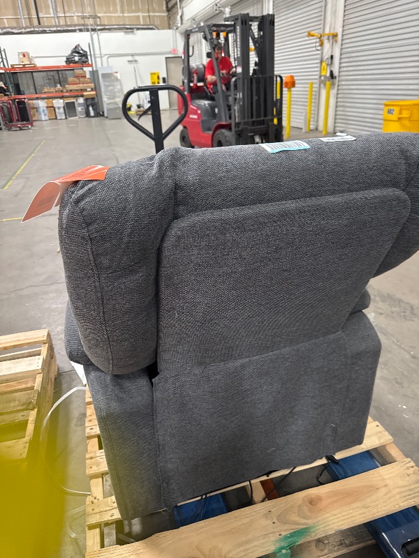 Photo 1 of ***MAJOR DAMAGE FOR PARTS ONLY***
POWERS ON**DUMOS Power Lift Recliner Chair with Vibration Massage and Heat for Elderly, Ergonomic Overstuffed Breathable Fabric Reclining Chair with 3 Pockets, Remote Control, Living Room, Bedroom, Grey