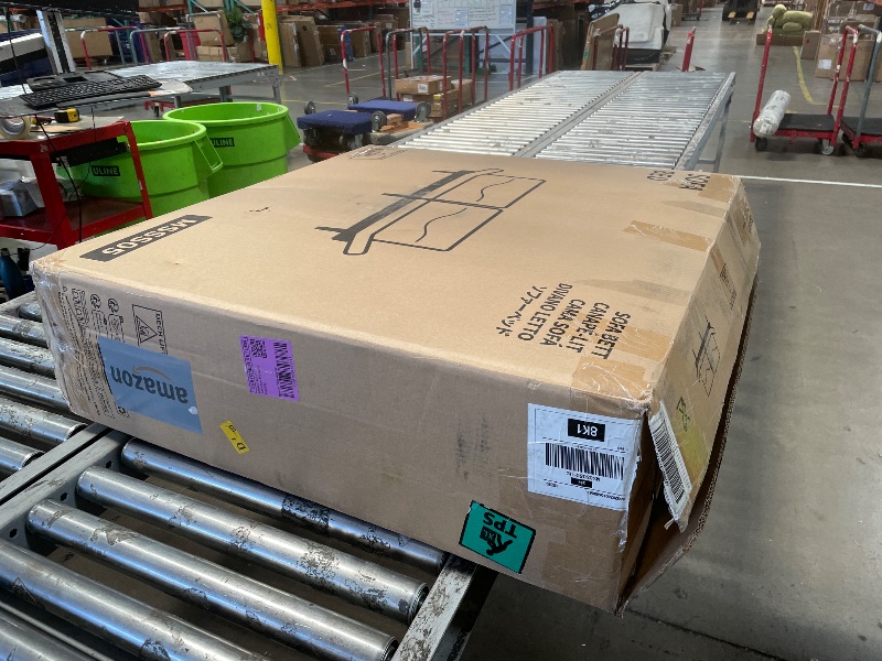 Photo 1 of 
Marsail Futon Sofa Bed, 66” Futon Couch with Adjustable Backrest & Armrests, Convertible Small Sleeper Sofa Bed for Small Apartments, Study Room, Office, Corduroy Loveseat, GREEN 