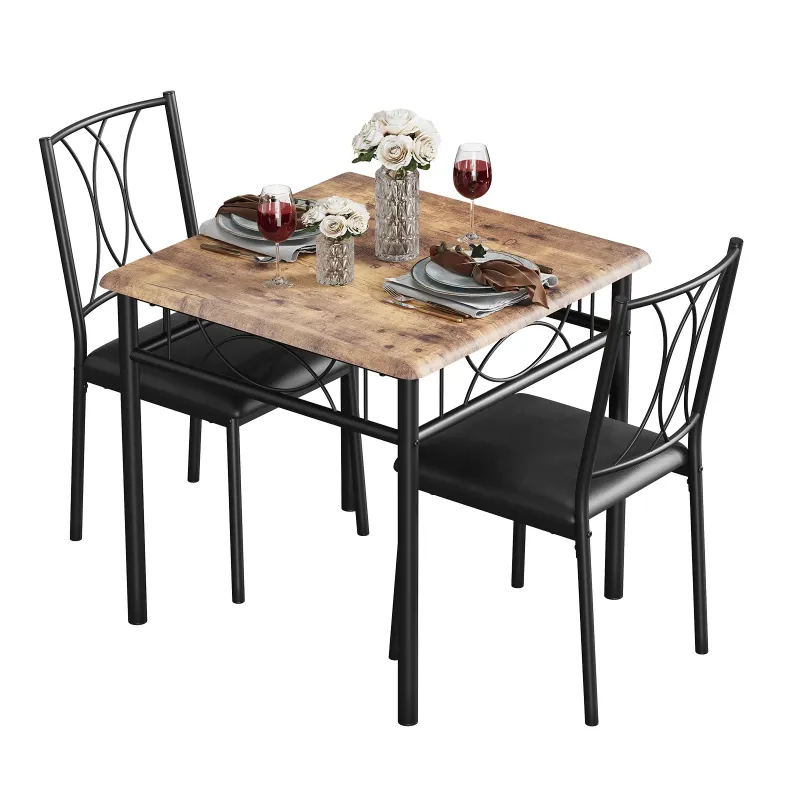 Photo 1 of ************THIS IS ONLY THE TABLE, CHAIRS NOT INCLUDED************
Garvee Dining Table Set for 2, Kitchen Table and Chairs, Square Kitchen Brown Table Set with 2 Brown Chairs, 3 Piece Dining Room Table Set for Small Space, Apartment, Studios