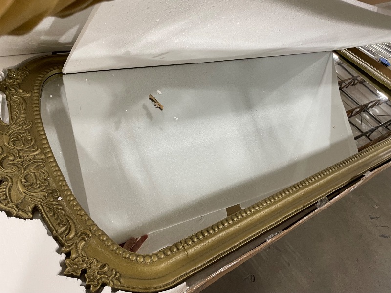 Photo 1 of **CORNER IS DAMAGED AND BROKEN**PILIHOME Vintage Gold Full Length Mirror - 60x25 inch, Antique Floor Mirror Leaning, Baroque Ornate Full Body Wall Mirror for Bedroom, Living Room, Entryway | Solid Wood