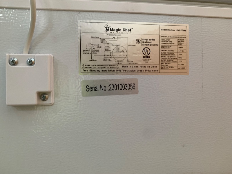 Photo 1 of ** SEE NOTES ***Magic Chef
7.0 cu. ft. Chest Freezer in White