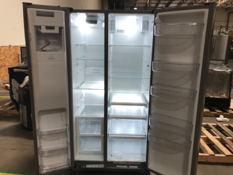Photo 1 of **Parts Only**** Whirlpool 28.4-cu ft Standard-Depth 36-in Wide Side-by-Side Refrigerator with Ice Maker ,Water and Ice Dispenser ( Fingerprint Resistant Stainless Steel )