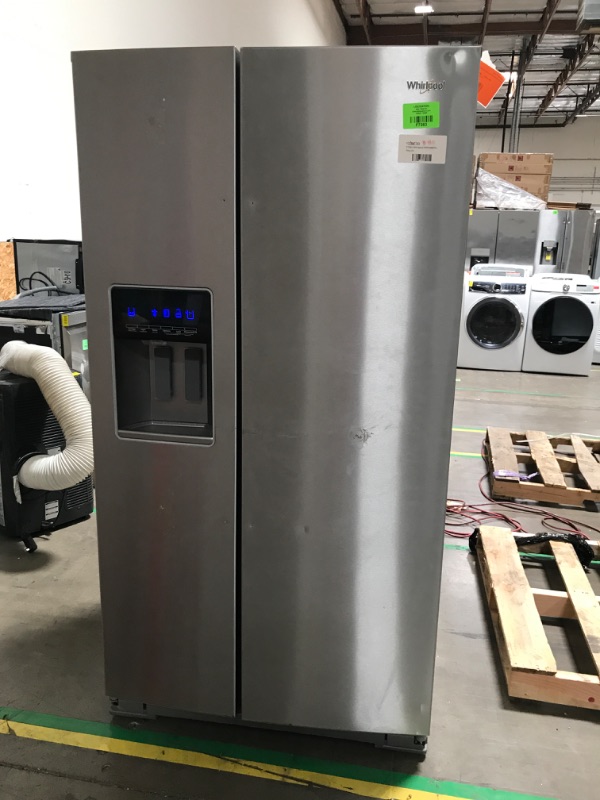 Photo 1 of **Parts Only**** Whirlpool 28.4-cu ft Standard-Depth 36-in Wide Side-by-Side Refrigerator with Ice Maker ,Water and Ice Dispenser ( Fingerprint Resistant Stainless Steel )