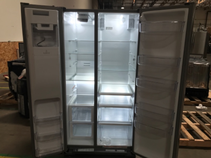Photo 1 of **Parts Only**** Whirlpool 28.4-cu ft Standard-Depth 36-in Wide Side-by-Side Refrigerator with Ice Maker ,Water and Ice Dispenser ( Fingerprint Resistant Stainless Steel )