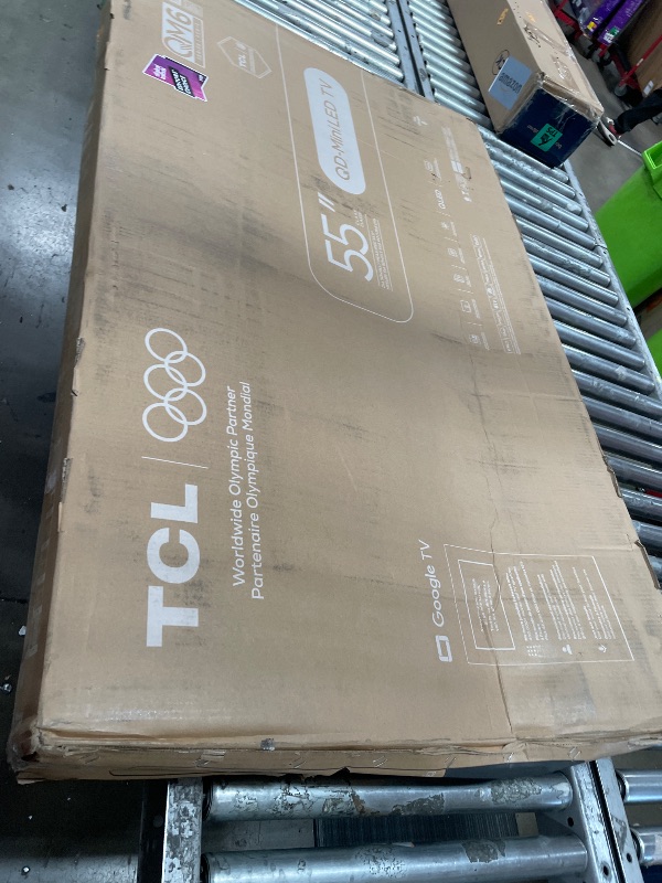 Photo 1 of ***DAMAGED SCREEN*** TCL 55 Inch Class QM6K Series | Mini LED QLED 4K HDR | 55QM6K, 2025 Model | 120HZ-144HZ High Brightness Smart Google TV Dolby Atmos Onkyo Audio | Voice Remote Alexa Gaming Streaming Television