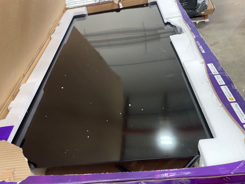 Photo 1 of **Damaged screen** Roku Smart TV – 55-Inch Select Series, 4K HDR TV – Roku TV with Enhanced Voice Remote – Flat Screen LED Television with Wi-Fi for Streaming Live Local News, Sports, Family Entertainment