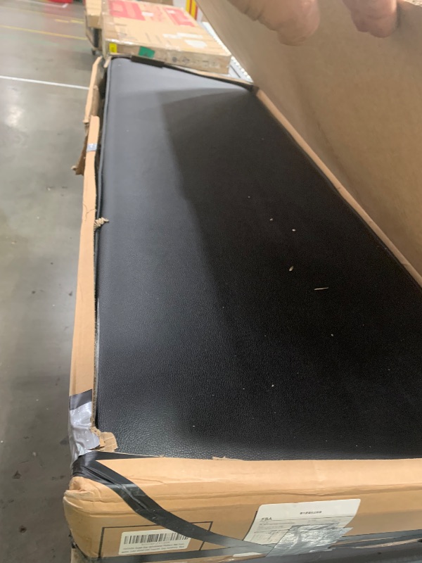 Photo 1 of **ONLY HEADBOARD**HAOARA Queen Size Upholstered Platform Bed Frame, PU Leather Adjustable Headboard, No Box Spring Needed, Wood Slats Support, Easy Assembly, Black