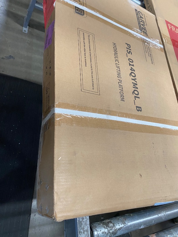 Photo 1 of ** Only box B is included missing box A *** Hydraulic Lift Table Cart, 770lbs Capacity 50" Lifting Height Hydraulic Table Cart, Double Scissor Lift with Non-Slip Pad for Material Handling and Transportation, Red