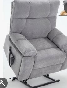 Photo 1 of ***MISSING HARDWARE***Trustyue Extra Large Dual Motor Power Lift Recliner Chair, Lift Chair with Massage and Heat for Elderly, Lay Flat Recliner, Standing Assistance, Stainless Steel Cup Holders, Chenille GREY