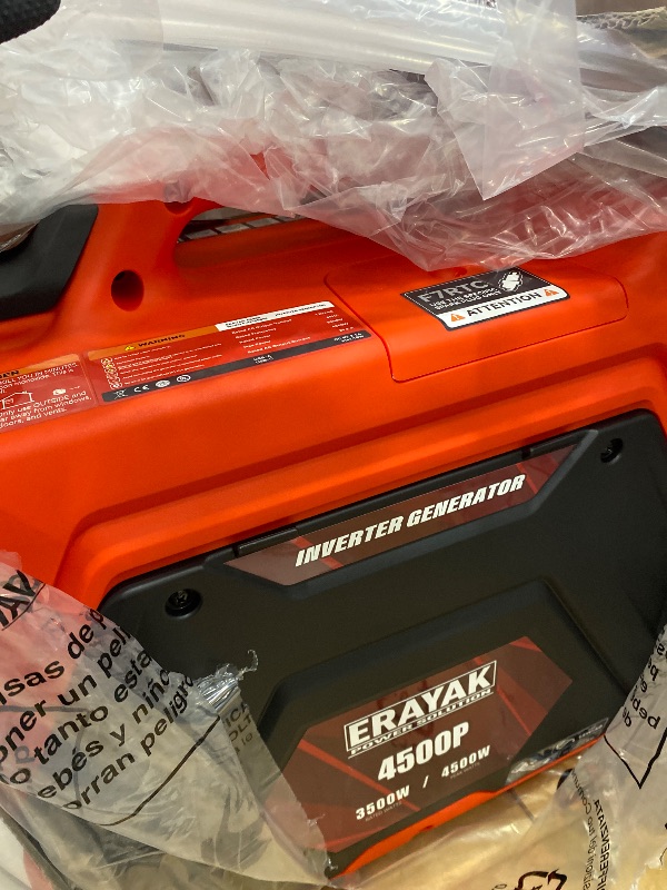Photo 1 of (used)(see images)ERAYAK 4500W Portable Inverter Generator for Home Use, Super Quiet Small Generator for Camping Outdoor Emergency Power Backup, Gas Powered Engine, ECO Mode, EPA Compliant