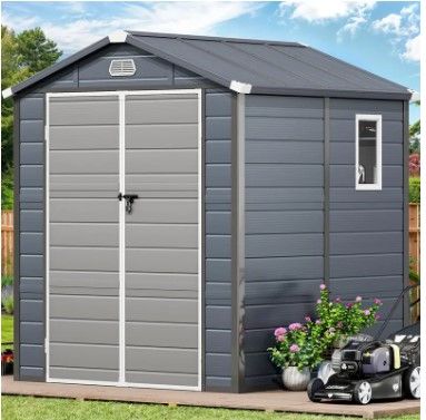 Photo 1 of ***BOX 2OF3 - ******Parts Only***
6.3 x 6.2 FT Resin Outdoor Tool Shed with Lockable Doors and Window