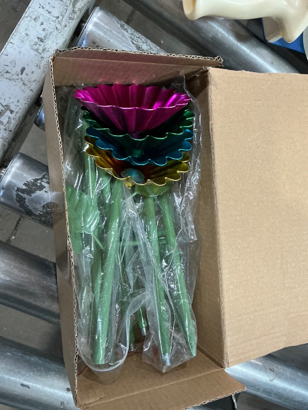 Photo 1 of ***MISSING PARTS***
4 Pack Bee Watering Station - Flowers Bee Water Feeders with Bee Island, Metal Garden Decor Butterfly Drinking Station, Bee Baths for Garden Yard Patio Thirsty Pollinators (Red,Blue,Green,Yellow)