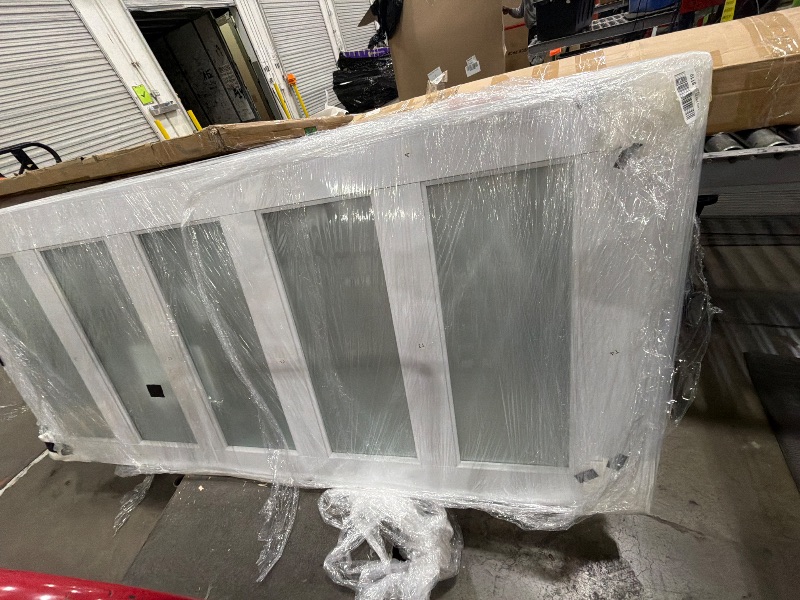 Photo 1 of *************MISSING THE FRAME KIT**************
Sliding Pocket Door 36" x 80", 5-Panel Frosted Glass Panel with Soft Close Pocket Door Frame Kit, Interior & Closet Solid Wood Door Slab, White Primed, Assembly Required